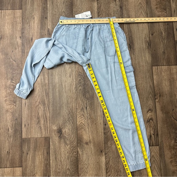 LOVE TREE Tencel Drawstring Lightweight Soft Cargo Jogger Pants Size L Blue - Picture 6 of 6